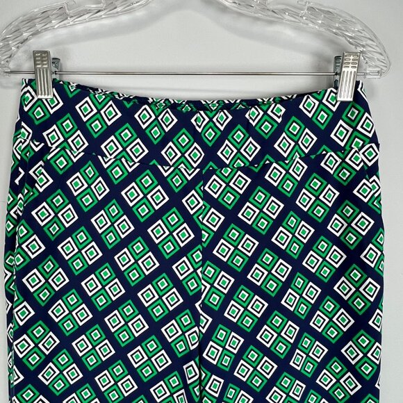 Katherine Way Womens Panama Pull On Ankle Pants Double Diamond Green size 8 - Picture 4 of 11